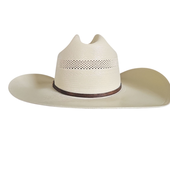 Stetson Lobo 10X Straw Cowboy Hat Handmade in USA Sz 7 Shantung Straw Western - Picture 1 of 12